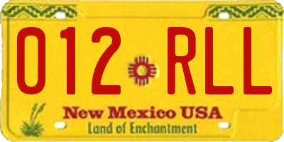NM license plate 012RLL