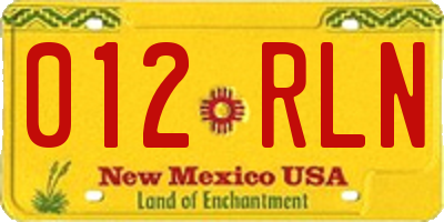 NM license plate 012RLN