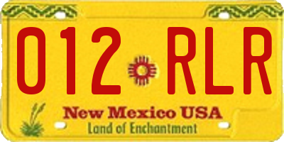 NM license plate 012RLR