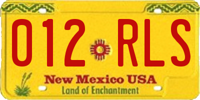 NM license plate 012RLS