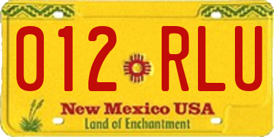 NM license plate 012RLU