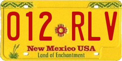 NM license plate 012RLV