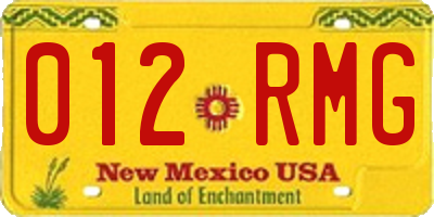 NM license plate 012RMG