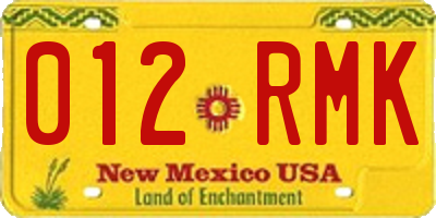 NM license plate 012RMK