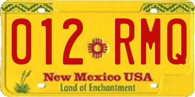 NM license plate 012RMQ