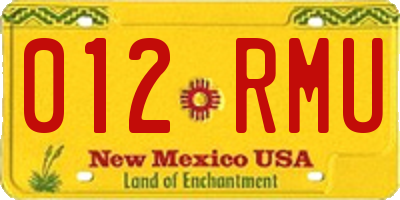NM license plate 012RMU