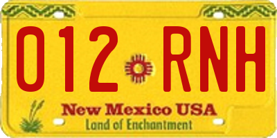 NM license plate 012RNH