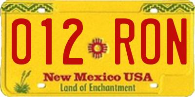 NM license plate 012RON