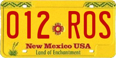 NM license plate 012ROS