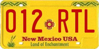 NM license plate 012RTL