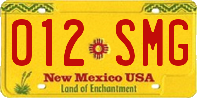 NM license plate 012SMG