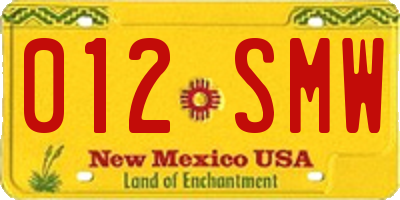 NM license plate 012SMW