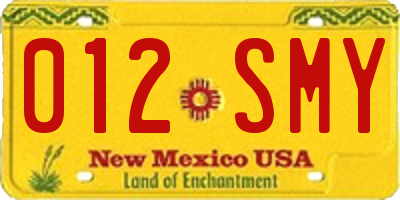 NM license plate 012SMY