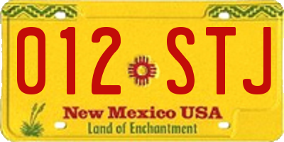 NM license plate 012STJ