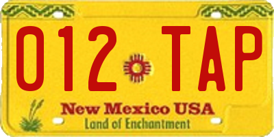 NM license plate 012TAP