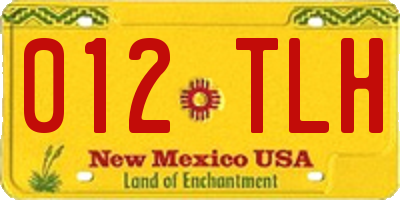 NM license plate 012TLH