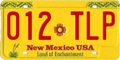 NM license plate 012TLP