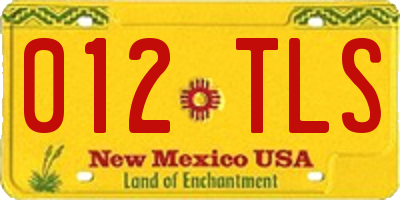 NM license plate 012TLS