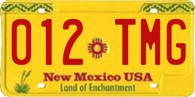 NM license plate 012TMG
