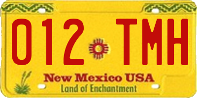 NM license plate 012TMH
