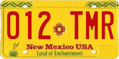 NM license plate 012TMR