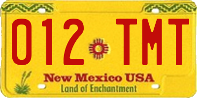 NM license plate 012TMT