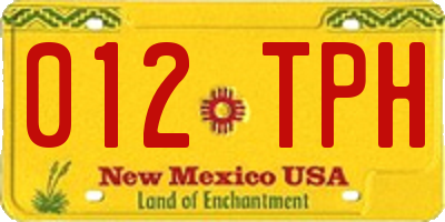 NM license plate 012TPH