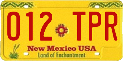 NM license plate 012TPR