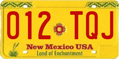 NM license plate 012TQJ