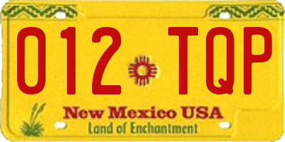 NM license plate 012TQP