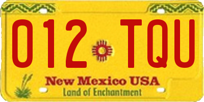 NM license plate 012TQU