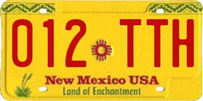 NM license plate 012TTH