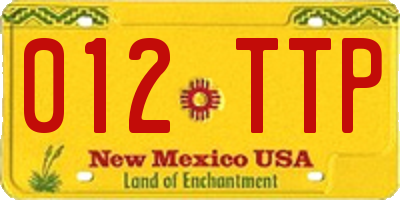 NM license plate 012TTP