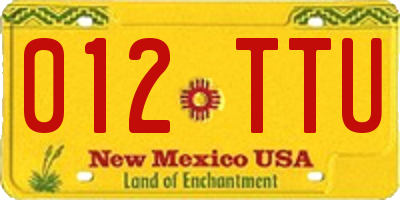 NM license plate 012TTU