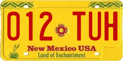 NM license plate 012TUH