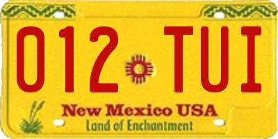 NM license plate 012TUI