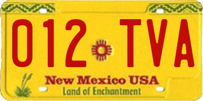 NM license plate 012TVA