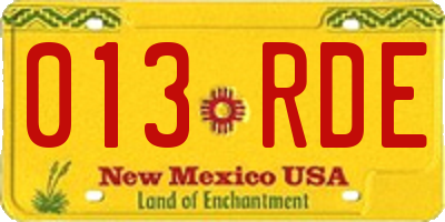 NM license plate 013RDE