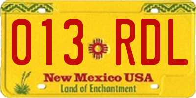 NM license plate 013RDL