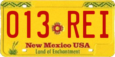 NM license plate 013REI