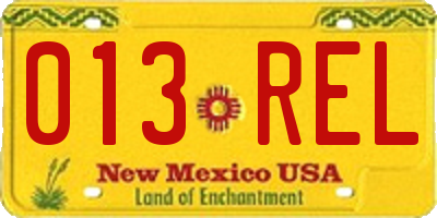 NM license plate 013REL