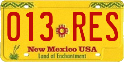 NM license plate 013RES