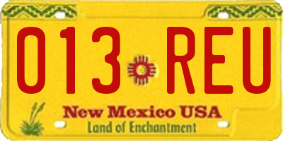 NM license plate 013REU