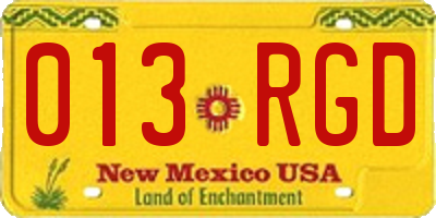 NM license plate 013RGD