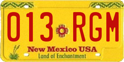 NM license plate 013RGM