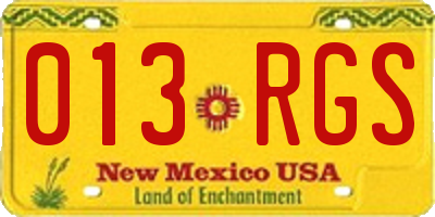 NM license plate 013RGS