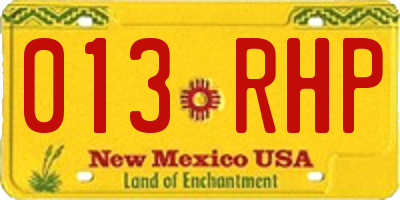 NM license plate 013RHP
