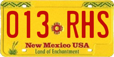 NM license plate 013RHS