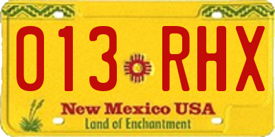 NM license plate 013RHX