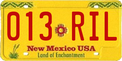 NM license plate 013RIL
